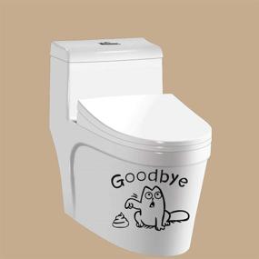 img 1 attached to 😹 Hilarious Cat Goodbye Toilet Seat Wall Decal Stickers for a Fun-filled Bathroom - Pack of 2