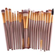 💄 kolight set of 20 cosmetic makeup brushes powder foundation eyeliner eyeshadow lip brush for beautiful women (gold) logo