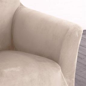 img 1 attached to 🛋️ Enhance and Protect Your Sofa with the Velvet Plush Stretch Sofa Slipcover - Soft, Anti-Slip, and High Stretch for 3 Seat Sofa (Sofa- 3 Seater, Silver Cloud)