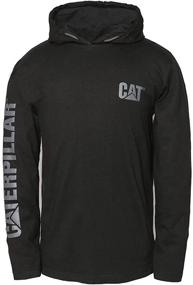 img 1 attached to Caterpillar Mens Hooded Banner Black Men's Clothing