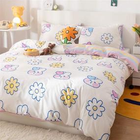 img 3 attached to 🛏️ LAYENJOY Cartoon Bedding Set: Comforter, Pillowcases, and More for Playful Kids' Bed