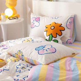 img 2 attached to 🛏️ LAYENJOY Cartoon Bedding Set: Comforter, Pillowcases, and More for Playful Kids' Bed