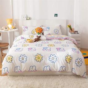 img 1 attached to 🛏️ LAYENJOY Cartoon Bedding Set: Comforter, Pillowcases, and More for Playful Kids' Bed