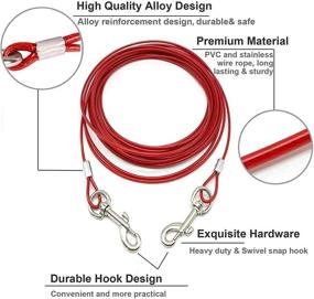 img 1 attached to Realhunlee Dog Tie Out Cable and Stake 16 ft - Ultimate Outdoor Tether for Medium to Large Dogs, 125 lbs capacity - Heavy Duty Rust Resistant Stake Included!