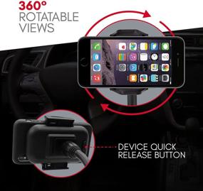 img 2 attached to 🚗 Macally Car Cup Holder Phone Mount - 8" Flexible Gooseneck and 360° Adjustable Holder - Fits Phones up to 4.1" Wide with or without Case - Easy-to-Use Cup Phone Holder for Car, SUV, or Truck