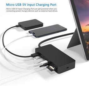 img 2 attached to 💻 Surface Pro Docking Station for Surface Pro 4/Pro 5/Pro 6 – USB Hub with Gigabit Ethernet, 4K HDMI VGA DP Display, 3x USB 3.0, Audio Out, USB C, SD/TF Card Slot – Exclusive for Surface Pro 4/5/6