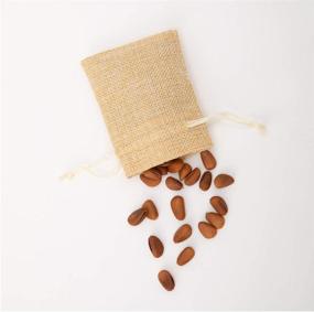 img 1 attached to erduoduo Pack of 50 Small Burlap Bags: 2.75x3.54inch Drawstring Gift & Sachet Bags, Reusable Little Burlap Pouches / Tea Bags