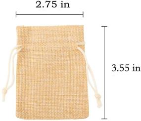 img 3 attached to erduoduo Pack of 50 Small Burlap Bags: 2.75x3.54inch Drawstring Gift & Sachet Bags, Reusable Little Burlap Pouches / Tea Bags