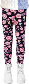 img 4 attached to LSPAR Fleece Leggings Printed Stretch Girls' Clothing for Leggings