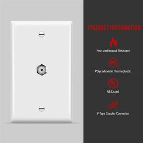 img 2 attached to 🔌 ENERLITES Coaxial Cable Wall Plate: F-Type F81 Coupler, Single Gang, 1-Gang 4.50" x 2.76", 6601-W, White, Single Coax Wall Plate