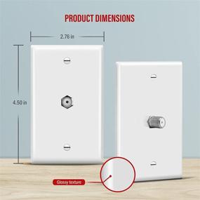 img 3 attached to 🔌 ENERLITES Coaxial Cable Wall Plate: F-Type F81 Coupler, Single Gang, 1-Gang 4.50" x 2.76", 6601-W, White, Single Coax Wall Plate