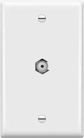img 4 attached to 🔌 ENERLITES Coaxial Cable Wall Plate: F-Type F81 Coupler, Single Gang, 1-Gang 4.50" x 2.76", 6601-W, White, Single Coax Wall Plate