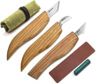 🔪 beavercraft s55 chip carving knife set: comprehensive wood carving kit for beginners - ideal woodworking tools to master widdling and detail whittling - perfect hobbies for men (3-piece) logo