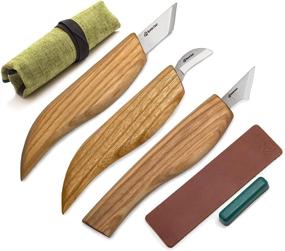 img 4 attached to 🔪 Набор ножей для резьбы по дереву BeaverCraft S55: комплексный набор для начинающих - идеальные инструменты для овладения резьбой и детальным резцом - идеальное хобби для мужчин (3 предмета)