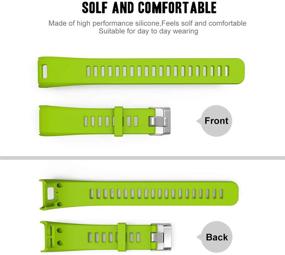 img 2 attached to 👍 Green Small Meifox Silicone Replacement Band for Garmin Vivosmart HR Watch - Compatible and Perfect Fit for Garmin Vivosmart HR Replacement Bands