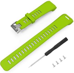img 4 attached to 👍 Green Small Meifox Silicone Replacement Band for Garmin Vivosmart HR Watch - Compatible and Perfect Fit for Garmin Vivosmart HR Replacement Bands