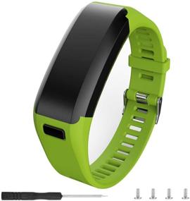 img 1 attached to 👍 Green Small Meifox Silicone Replacement Band for Garmin Vivosmart HR Watch - Compatible and Perfect Fit for Garmin Vivosmart HR Replacement Bands