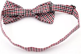 img 1 attached to 🎀 Handmade Green and Black Plaid Bow Ties for Boys' Accessories by Carahere