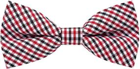 img 4 attached to 🎀 Handmade Green and Black Plaid Bow Ties for Boys' Accessories by Carahere