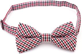 img 3 attached to 🎀 Handmade Green and Black Plaid Bow Ties for Boys' Accessories by Carahere