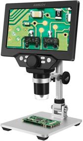 img 4 attached to 🔬 ANNLOV 7 inch LCD Digital Microscope: 1-1200X USB, 12MP Camera, Handheld Coin Microscope with Adjustable LED Lights for Adults, Kids, PCB Soldering & Outdoor Exploration