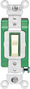 img 1 attached to Leviton 3032-2I: High-Quality, Heavy-Duty Ivory Double-Pole AC Switch - 30A, 120/277V, Self Grounding, Back & Side Wired