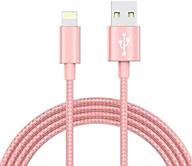 mfi-certified lightning cable iphone charger - compatible with iphone xs max xr x 8 8 plus 7 7 plus 6s 6s plus 6 6 plus and more (6ft rose) logo