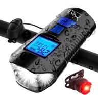 xinji led bike light set with speedometer mph, usb rechargeable computer, bell, waterproof odometer and tail light: ultimate cycling accessories логотип