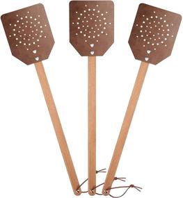 img 4 attached to 🪰 YoungJoy Leather Heavy Duty 19 Inch Rustic Manual Swatter with Wooden Long Handle (3 Pack, Chocolate) - Improved for Stronger SEO