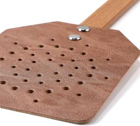 img 3 attached to 🪰 YoungJoy Leather Heavy Duty 19 Inch Rustic Manual Swatter with Wooden Long Handle (3 Pack, Chocolate) - Improved for Stronger SEO