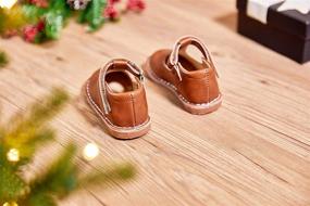 img 1 attached to ESTINE Toddler T Strap Uniform Brown 1 Girls' Shoes and Flats: Stylish & Comfortable Footwear for Little Fashionistas