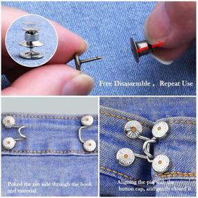 img 1 attached to 🔘 LITMIND 20-Piece Sewing Buttons Pins: Perfect Fit Instant Button for Jeans, Adjustable Waist Buckle Extender & Pants