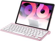 🌹 omoton rose gold ipad keyboard: ultra-slim bluetooth keyboard with sliding stand for ipad air, ipad 10.2, ipad mini, and more - compatible with 4th gen air & 9th/8th/7th gen - excludes ipad pro 12.9 логотип