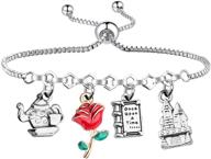 🌹 myospark beauty and the bracelet: belle rose flower princess bracelet - perfect gift for movie fans logo