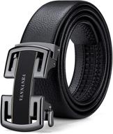 vannanba leather ratchet automatic adjustable men's accessories and belts logo