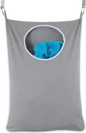 🚪 gray door hanging laundry hamper for urban moms with stainless steel hooks logo