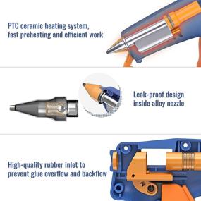 img 3 attached to 🔥 Vastar 6 in 1 Hot Glue Gun Kit - 60W Crafts Glue Gun with Tweezers, 30PCS Glue Sticks, Finger Cots - Fast Heating at 329°F/165°C - Drip-Proof - Ideal for Artwork, DIY, Home Maintenance, Glass