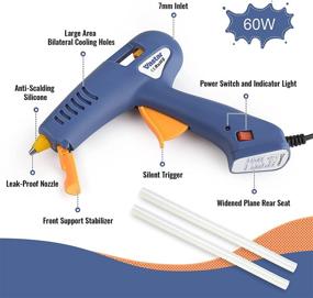 img 2 attached to 🔥 Vastar 6 in 1 Hot Glue Gun Kit - 60W Crafts Glue Gun with Tweezers, 30PCS Glue Sticks, Finger Cots - Fast Heating at 329°F/165°C - Drip-Proof - Ideal for Artwork, DIY, Home Maintenance, Glass