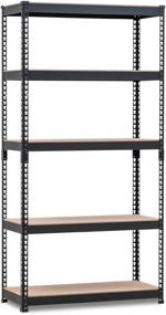 img 4 attached to 📦 HOMEDANT 5-Tier Metal Shelving Unit - Adjustable Garage Storage Rack for Heavy-Duty Shelves, Organization, and Multipurpose Shelf - Ideal for Warehouse, Basement, Kitchen, Living Room - Dimensions: 35.9"W x 16.2"D x 71.3"H - 1 Pack