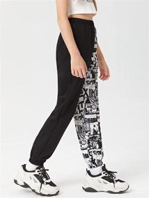 img 1 attached to 👖 WDIRARA Women's Graphic Print Elastic Waist Sweatpants: Stylish Casual Long Joggers for Ultimate Comfort