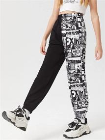 img 2 attached to 👖 WDIRARA Women's Graphic Print Elastic Waist Sweatpants: Stylish Casual Long Joggers for Ultimate Comfort