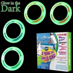 img 3 attached to 🌟 Glow-in-the-Dark Kid's Flying Rings Discs - 4 Pack - Lightweight for Easy Flight - Floats on Water - Ideal for Family Activities and Outdoor Parties - Made in USA