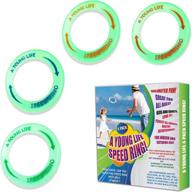 🌟 glow-in-the-dark kid's flying rings discs - 4 pack - lightweight for easy flight - floats on water - ideal for family activities and outdoor parties - made in usa логотип