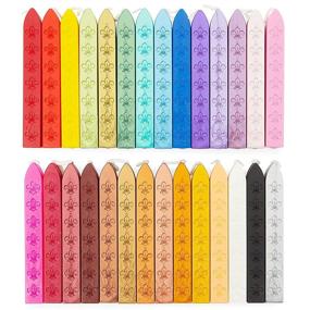 img 4 attached to 📮 28 Piece Set of Letter Sealing Wax Sticks with Wicks, available in 28 Colors (3.55 inches)