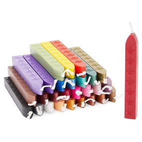 img 1 attached to 📮 28 Piece Set of Letter Sealing Wax Sticks with Wicks, available in 28 Colors (3.55 inches)