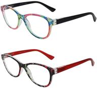 👓 hyyiyun 2pairs bifocal reading glasses: stylish cateye designer frames with spring hinge, clear lenses, and accessories logo