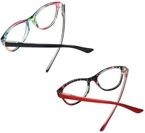 img 1 attached to 👓 Hyyiyun 2Pairs Bifocal Reading Glasses: Stylish Cateye Designer Frames with Spring Hinge, Clear Lenses, and Accessories