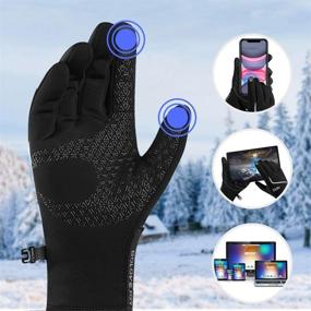 img 1 attached to 🧤 Unisex Touchscreen Winter Gloves - Splash Waterproof Thermal Gloves with Anti-Slip Silicone and Polar Fleece