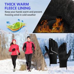 img 3 attached to 🧤 Unisex Touchscreen Winter Gloves - Splash Waterproof Thermal Gloves with Anti-Slip Silicone and Polar Fleece