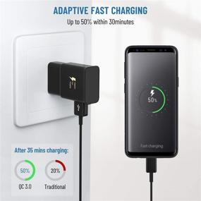 img 3 attached to Quick Charge Adaptive Fast USB Wall Charger for Samsung Galaxy 🔌 S21/S21+/S21Ultra/Galaxy Z Flip 3/S20/S20+/S20Ultra/Note 20/Note10/S10 S9 S8 S7 S6,Note 5,Note 8,Note 9